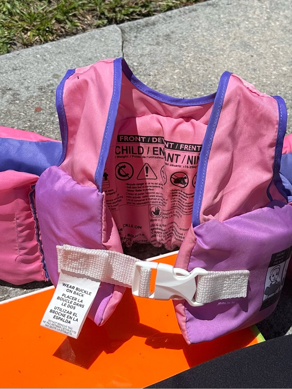 Source Unknown Pink and Purple Kids Life Jacket
